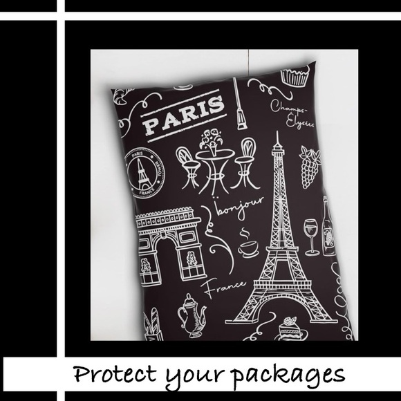 25 Pack 6x9” Black Paris Polymailers - Picture 2 of 2